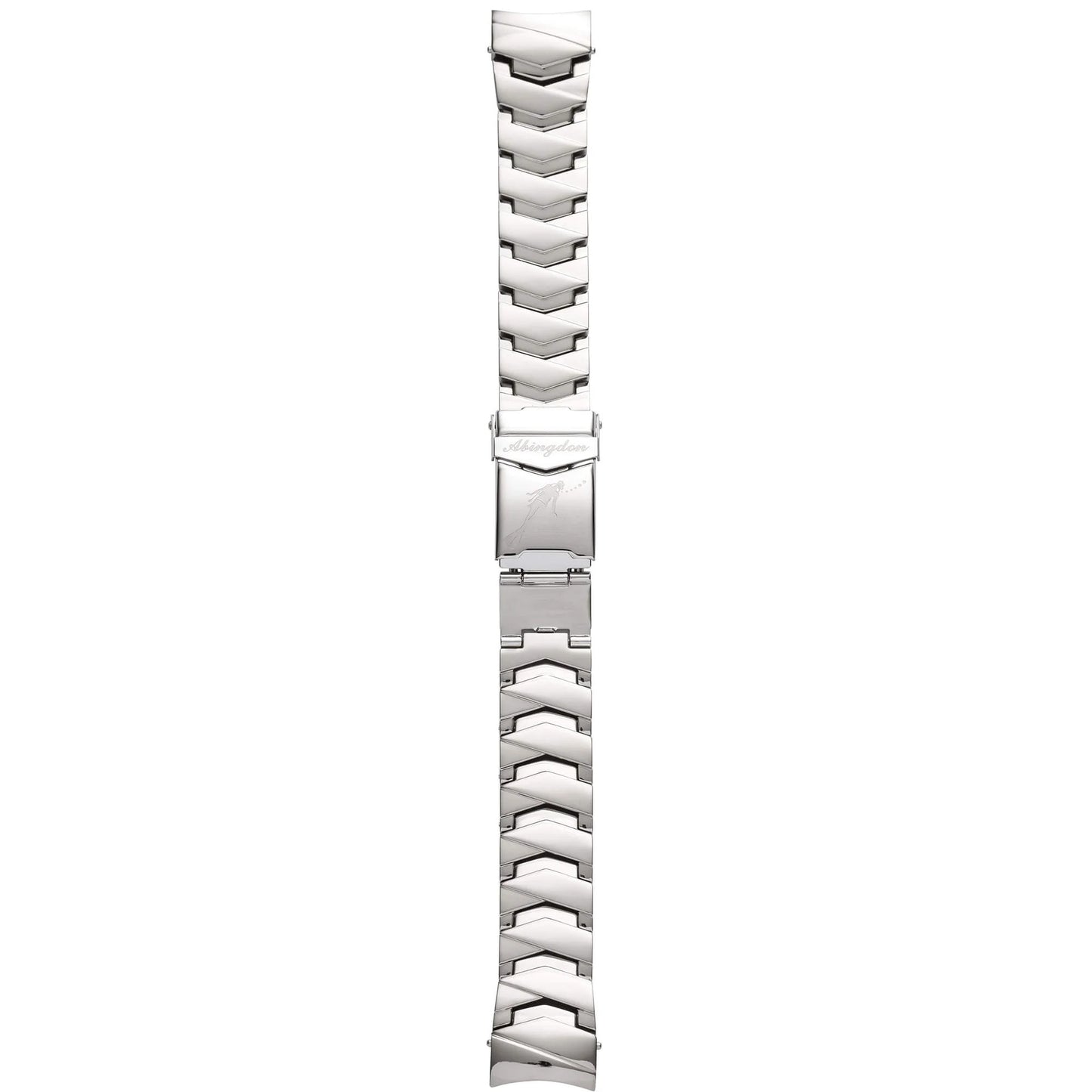 Polished Titanium Chevron Link Band by Abingdon with Diver’s Clasp – 20mm