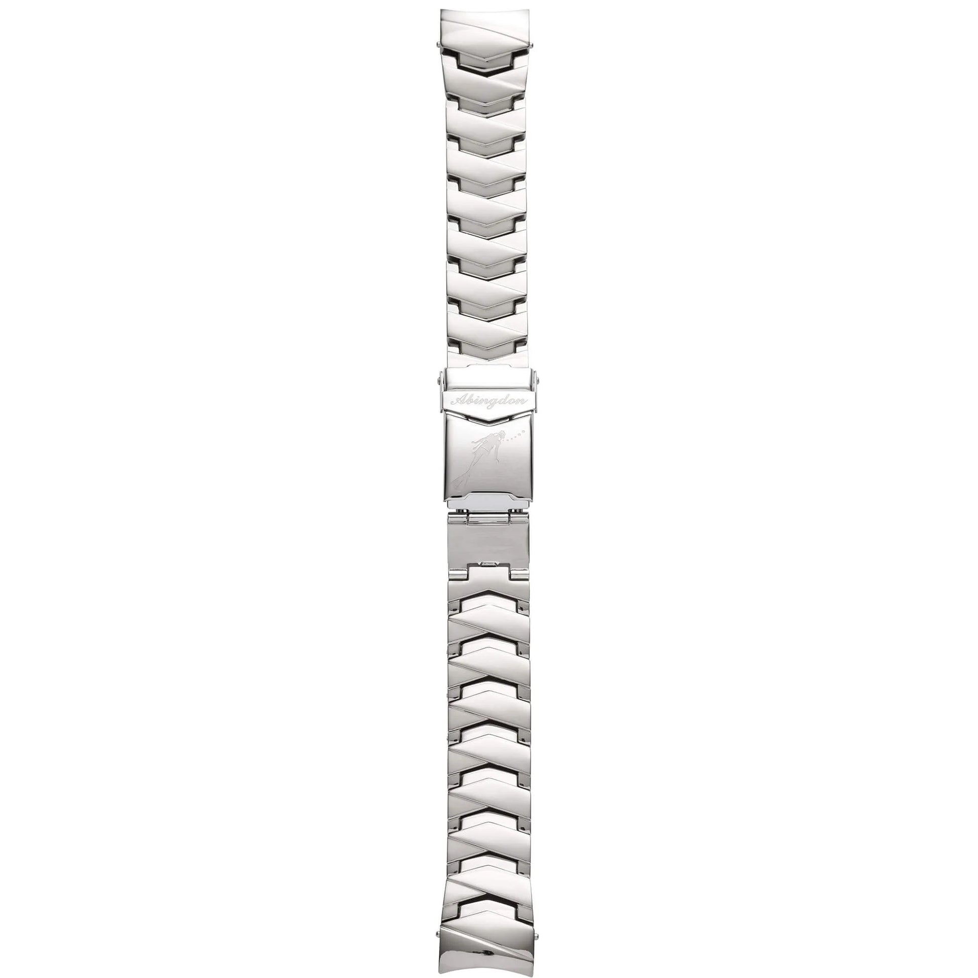 Polished Titanium Chevron Link Band by Abingdon with Diver’s Clasp – 20mm