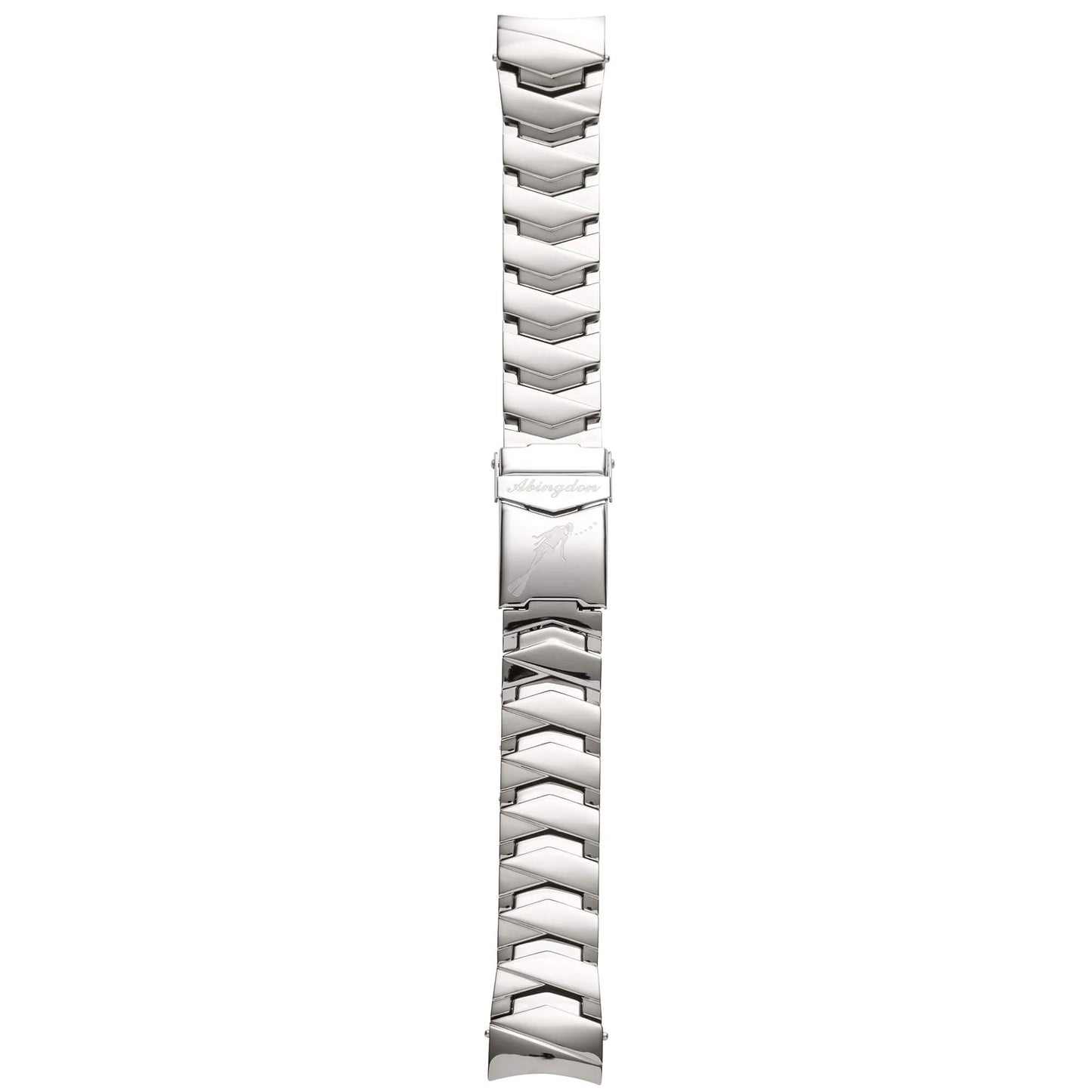 Abingdon Titanium Chevron Watch Band for Marina with Logo Engraved Clasp