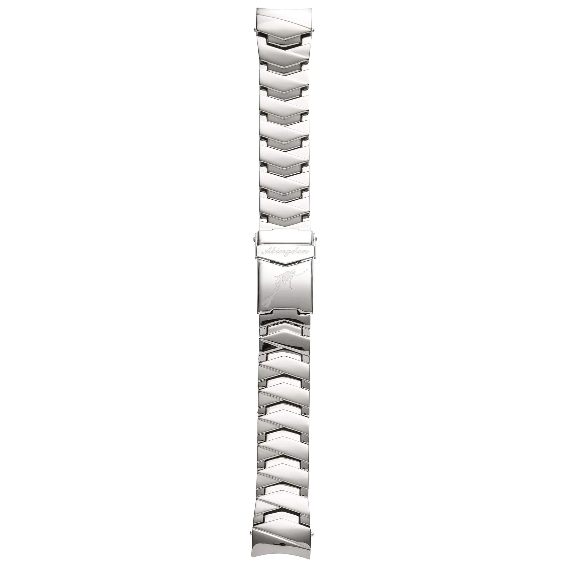 Abingdon Titanium Chevron Watch Band for Marina with Logo Engraved Clasp
