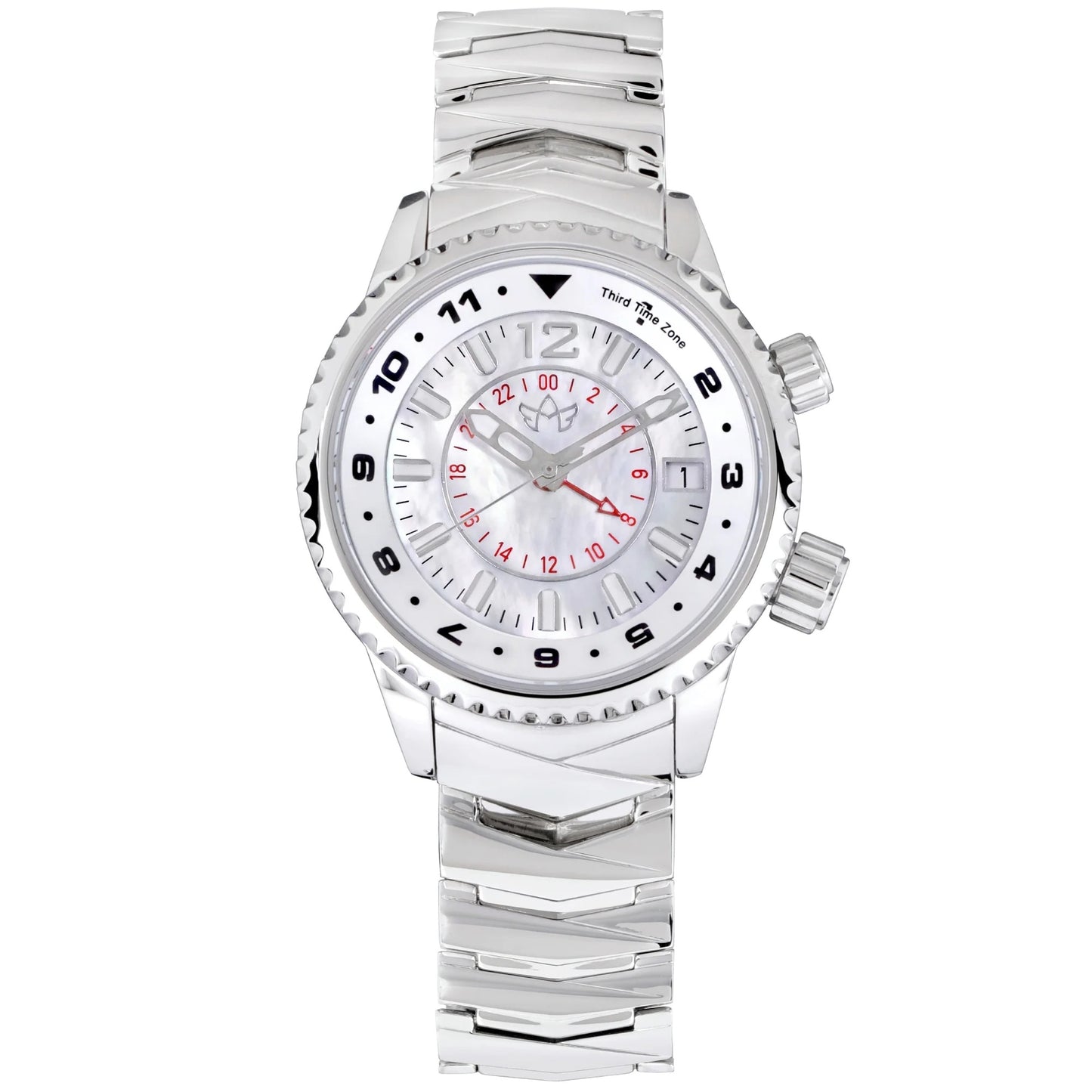 Elise Women’s Athenian Silver Watch with Mother-of-Pearl Dial and Stainless Steel Band