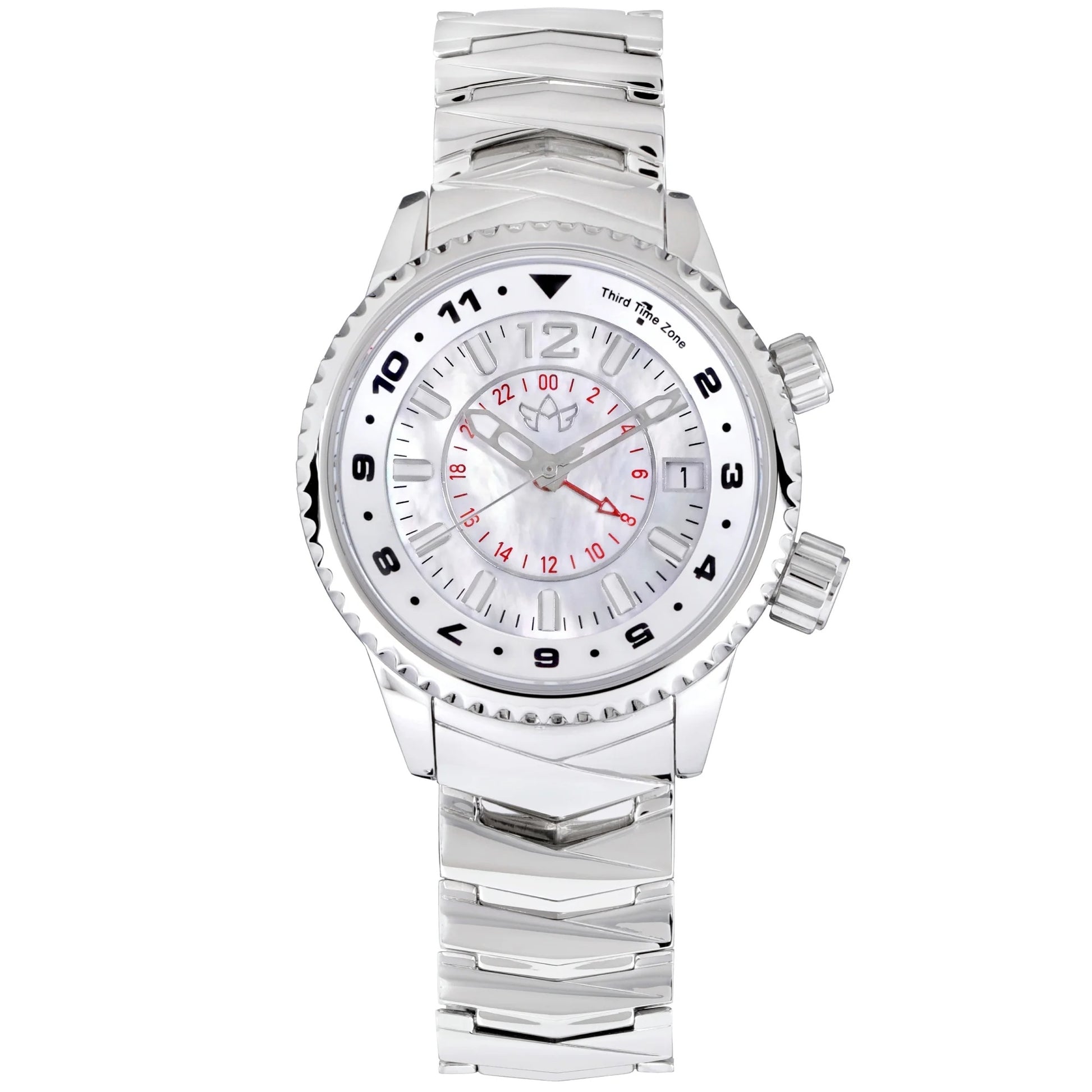 Elise Women’s Athenian Silver Watch with Mother-of-Pearl Dial and Stainless Steel Band