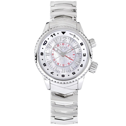 Elise Women’s Athenian Silver Watch with Mother-of-Pearl Dial and Stainless Steel Band