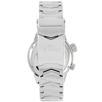 Stainless Steel Diver Clasp with Abingdon Logo on Elise Athenian Silver Watch
