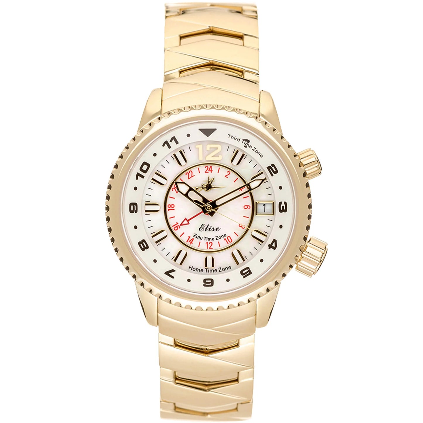 Elise Egyptian Gold Women’s Watch – Mother-of-Pearl Dial with Gold Stainless Steel Bracelet