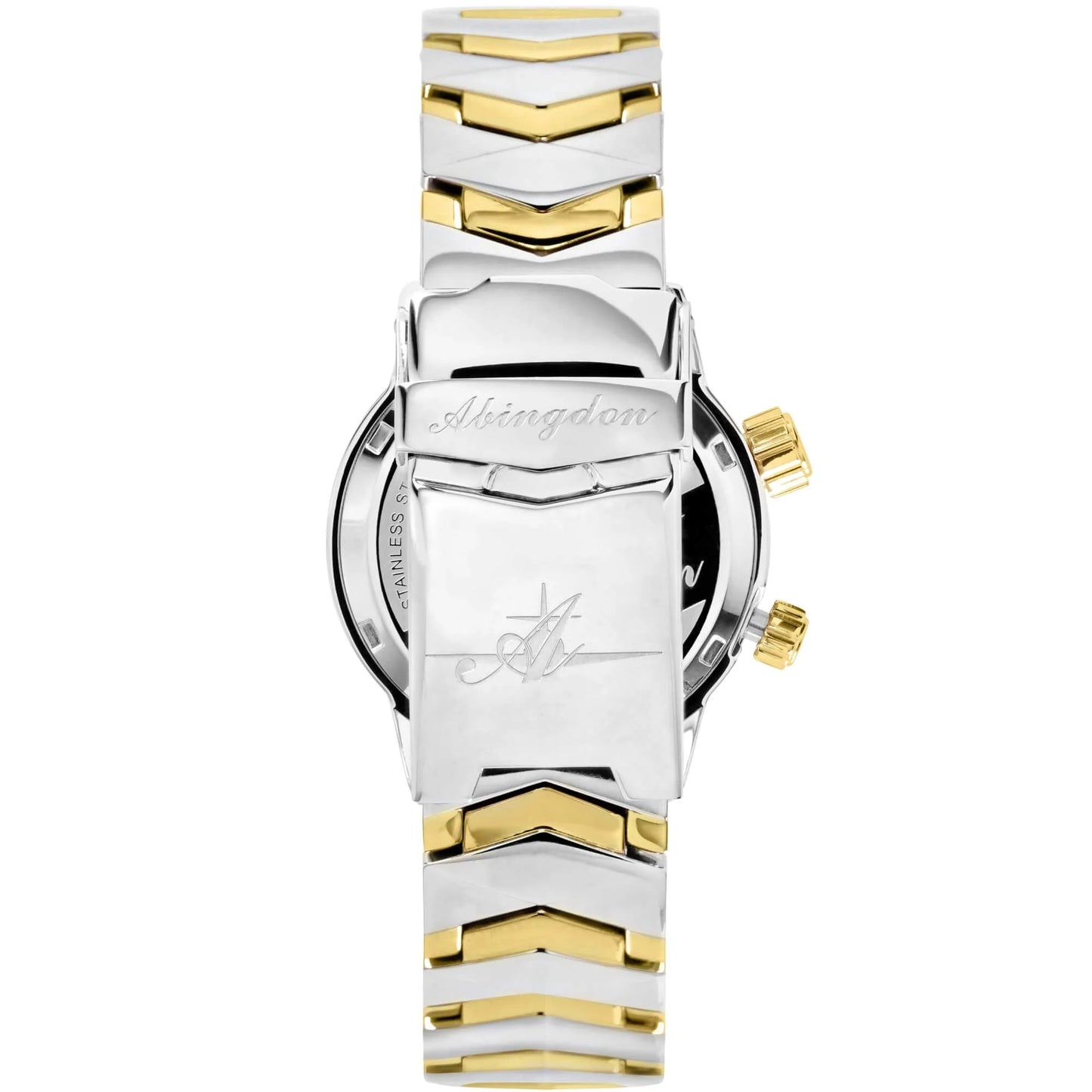 Elise Midnight Two-Tone Stainless Steel Bracelet with Engraved Deployment Clasp