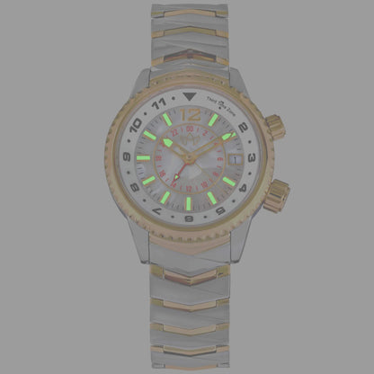 Elise Watch Glowing Super-LumiNova Dial – Two-Tone Bracelet and White Mother-of-Pearl Face
