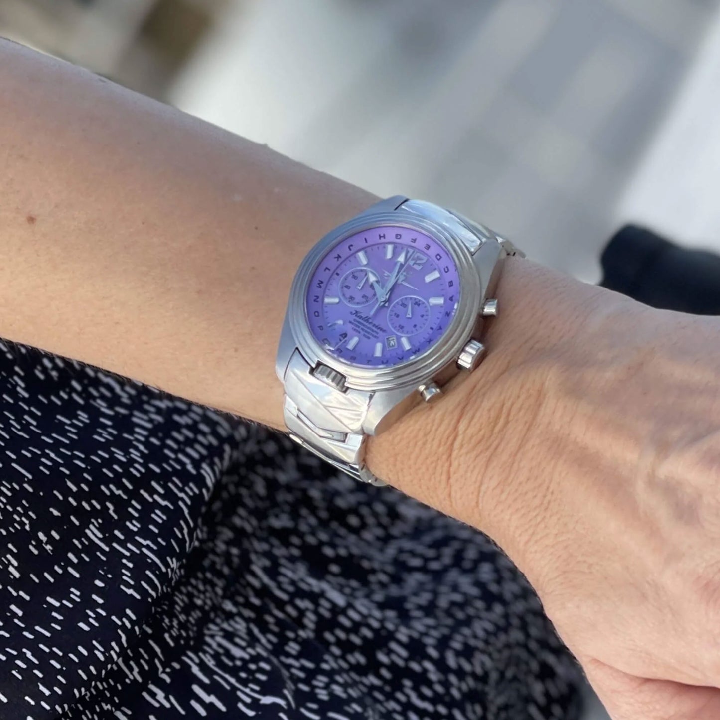 Katherine Women’s Pilot Watch – Chronograph, ALPHABezel, MOP Dial