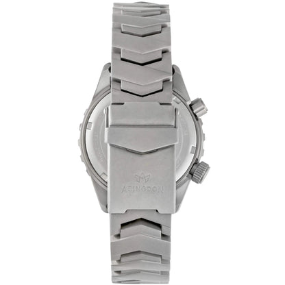 Marina Women's Dive Watch Titanium Bracelet and Clasp with Abingdon Logo – Rear View of Reef Red Automatic World Timer Watch