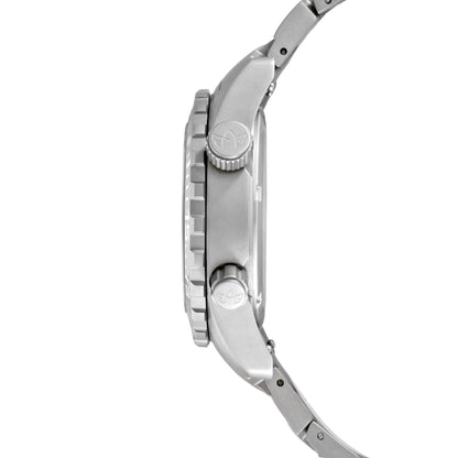 Side View of Marina Women's Dive Watch in Yacht Edition Featuring Dual Crowns and Sandblasted Titanium Case