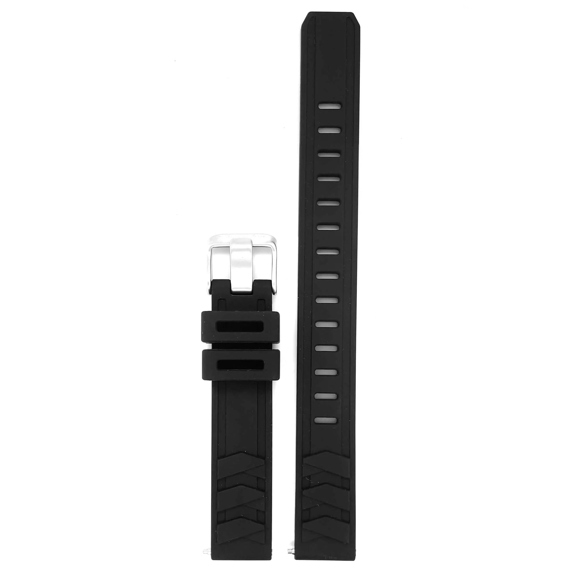 Abingdon 16mm Black Silicone Sport Watch Band with Stainless Steel Buckle and Quick Release – Ideal for Diving and Active Lifestyles