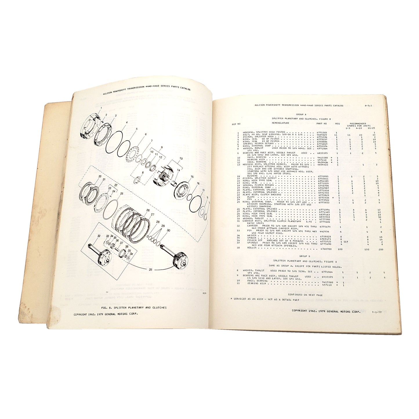 ALLISON TRANSMISSION DETROIT DIESEL 4440-4460 SERIES PARTS MANUAL SA1125X | open page