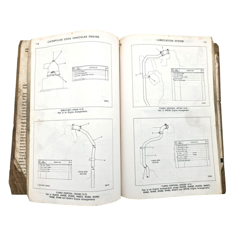 CAT Caterpillar 3306 Engine Parts Book Manual
