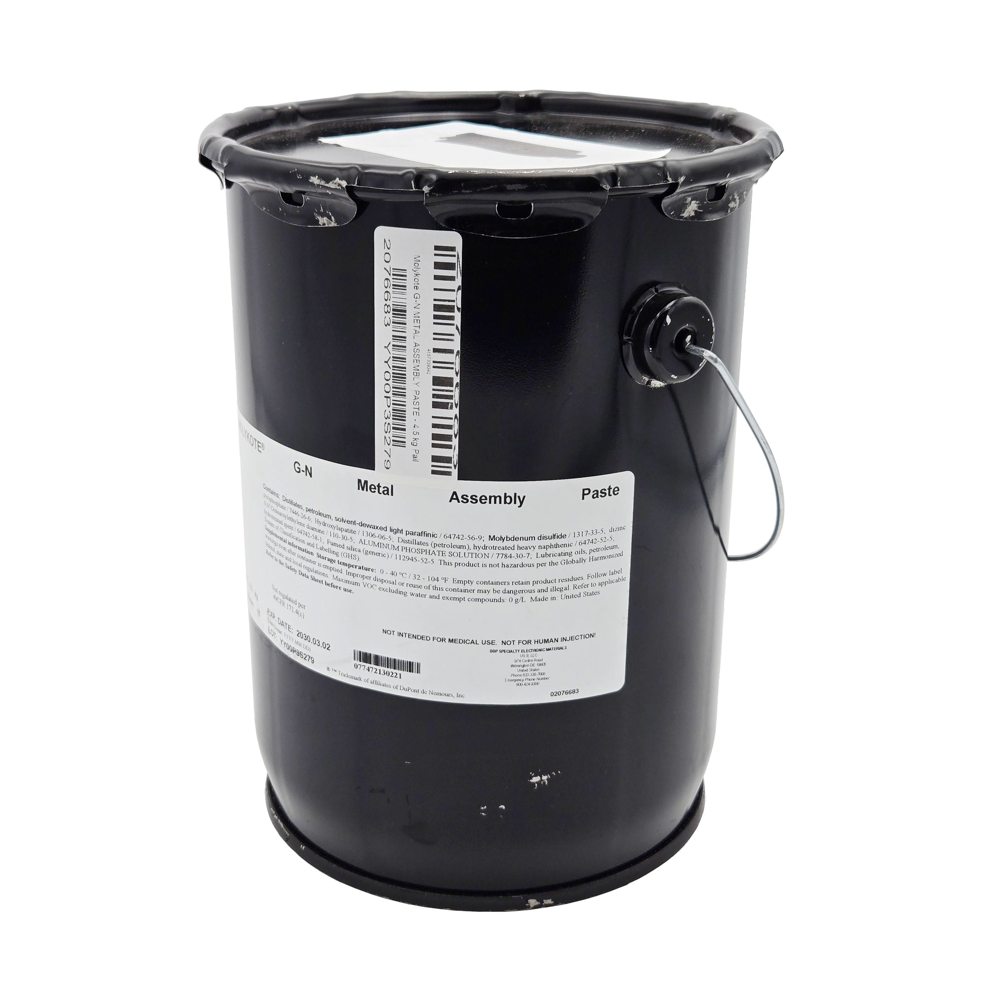 MOLYKOTE G-N Metal Assembly Paste – 4.5 kg Pail Side View