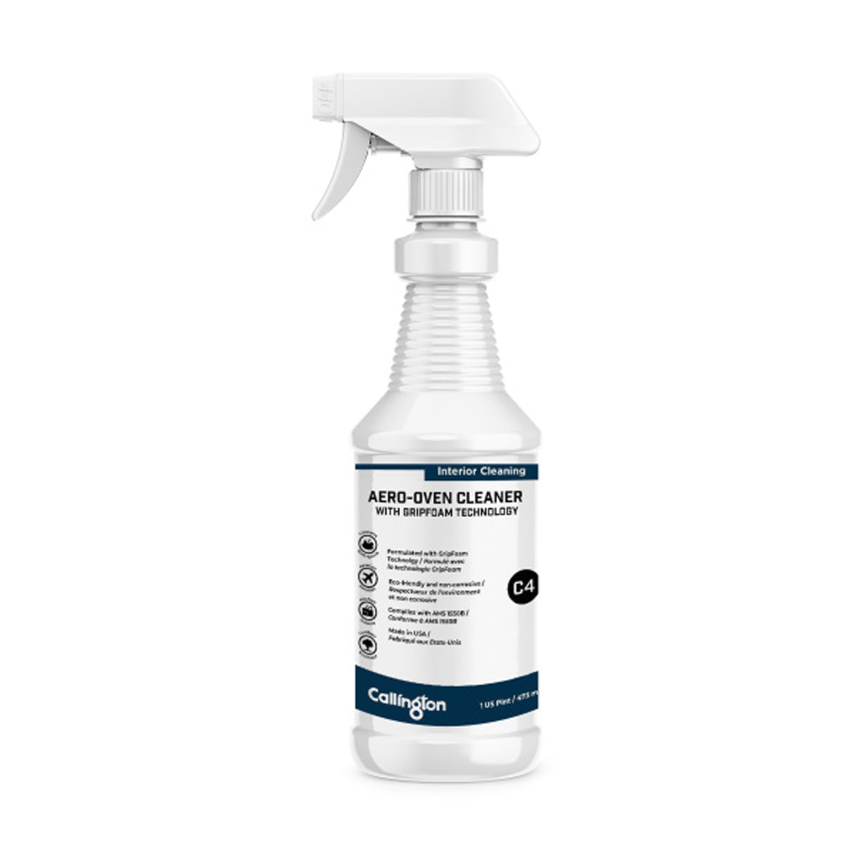 Callington Aero-Oven Cleaner spray bottle – non-corrosive aircraft oven cleaner with foaming GripFoam technology