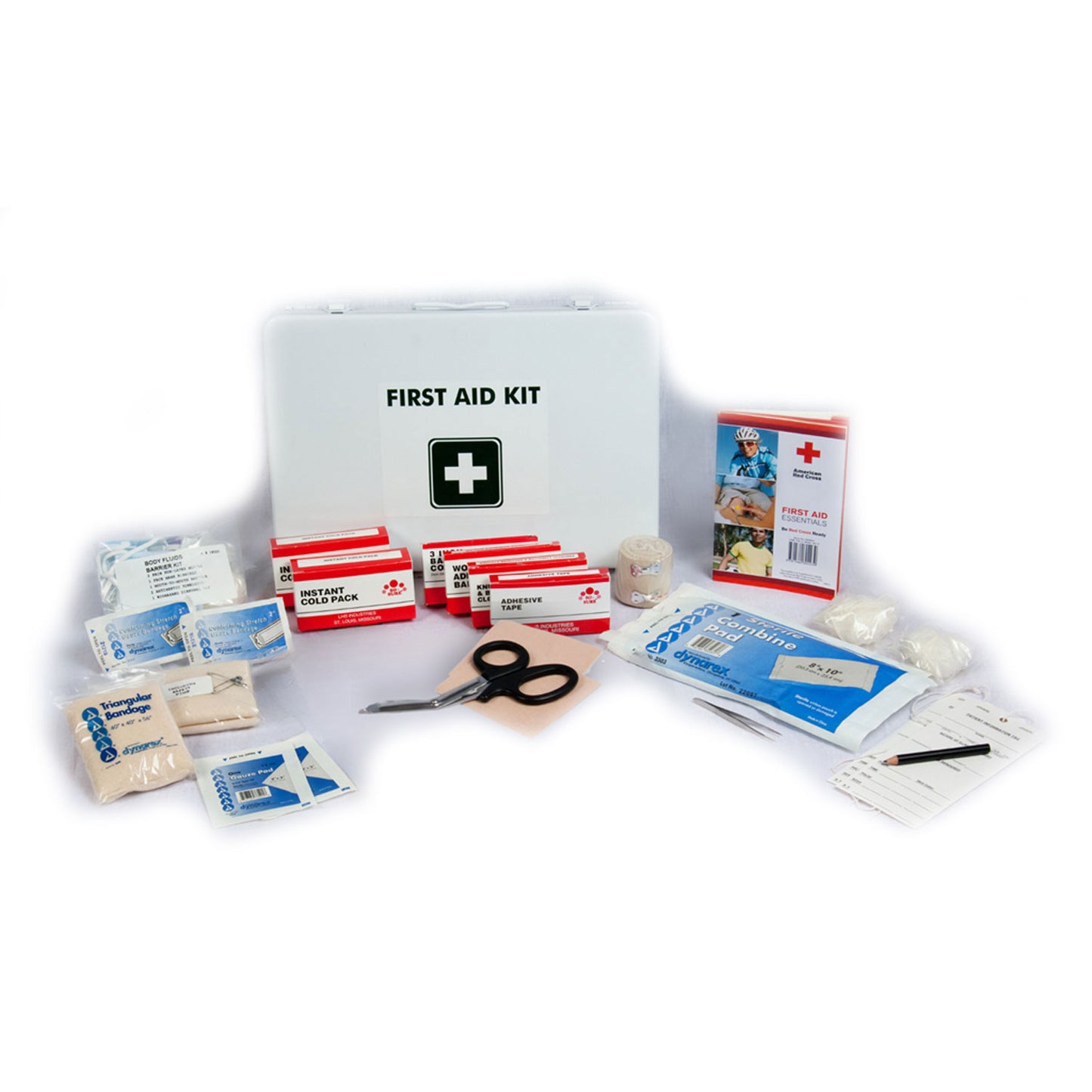 SKILCRAFT Type III First Aid Kit metal case with full 20–25 person emergency medical contents displayed