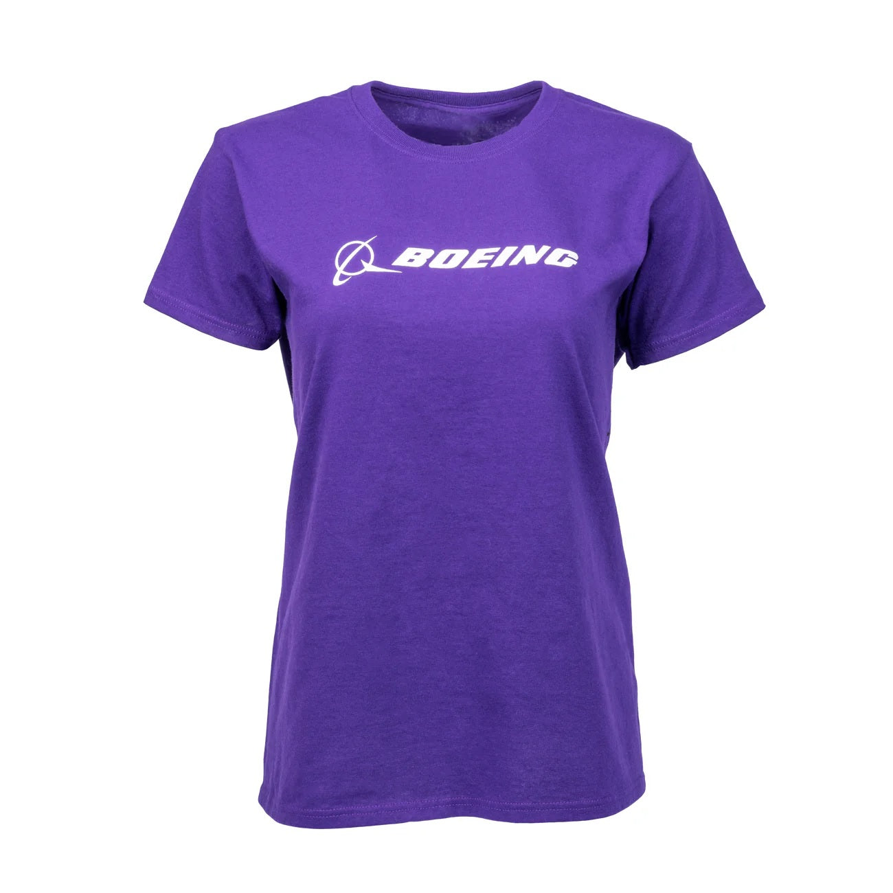Boeing Signature Logo Women’s T-Shirt in Purple with white logo