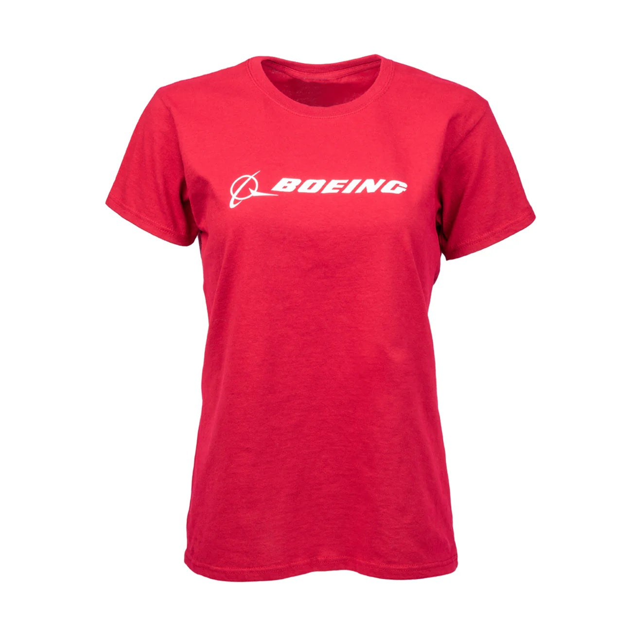 Boeing Signature Logo Women’s T-Shirt in Red with white logo