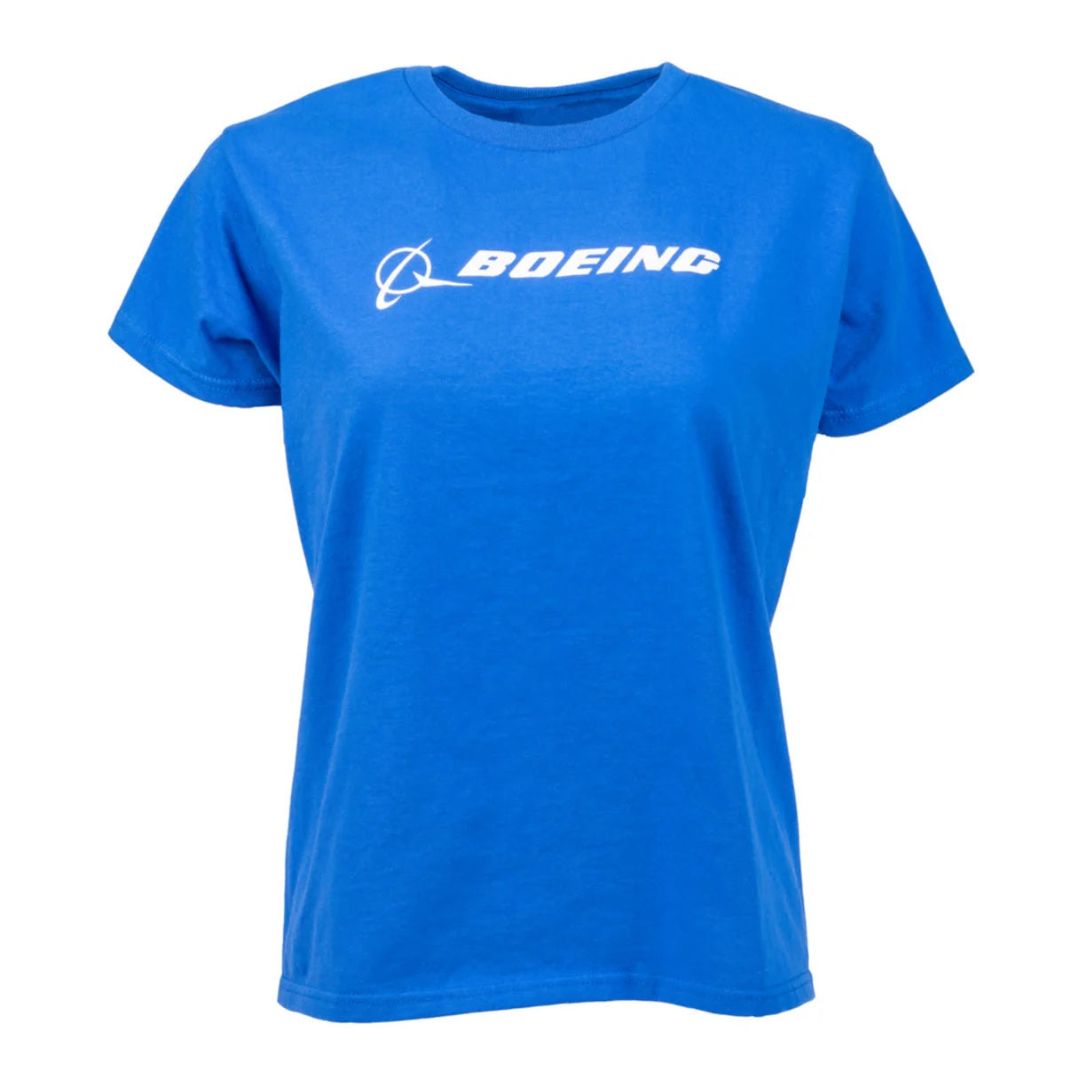 Boeing Signature Logo Women’s T-Shirt in Royal Blue with white logo
