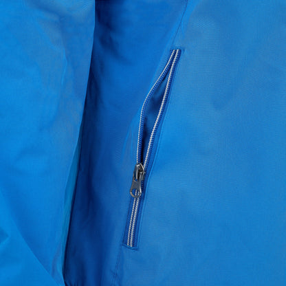 Close-up of royal blue Boeing Newport Jacket zippered side pocket