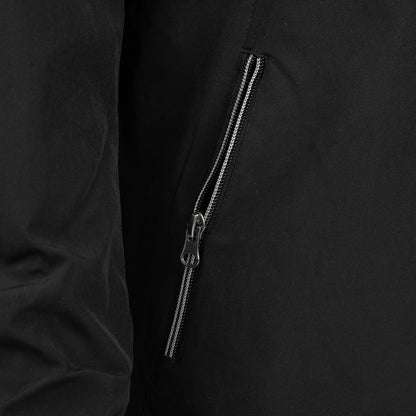 Close-up of black Boeing Newport Jacket zippered side pocket