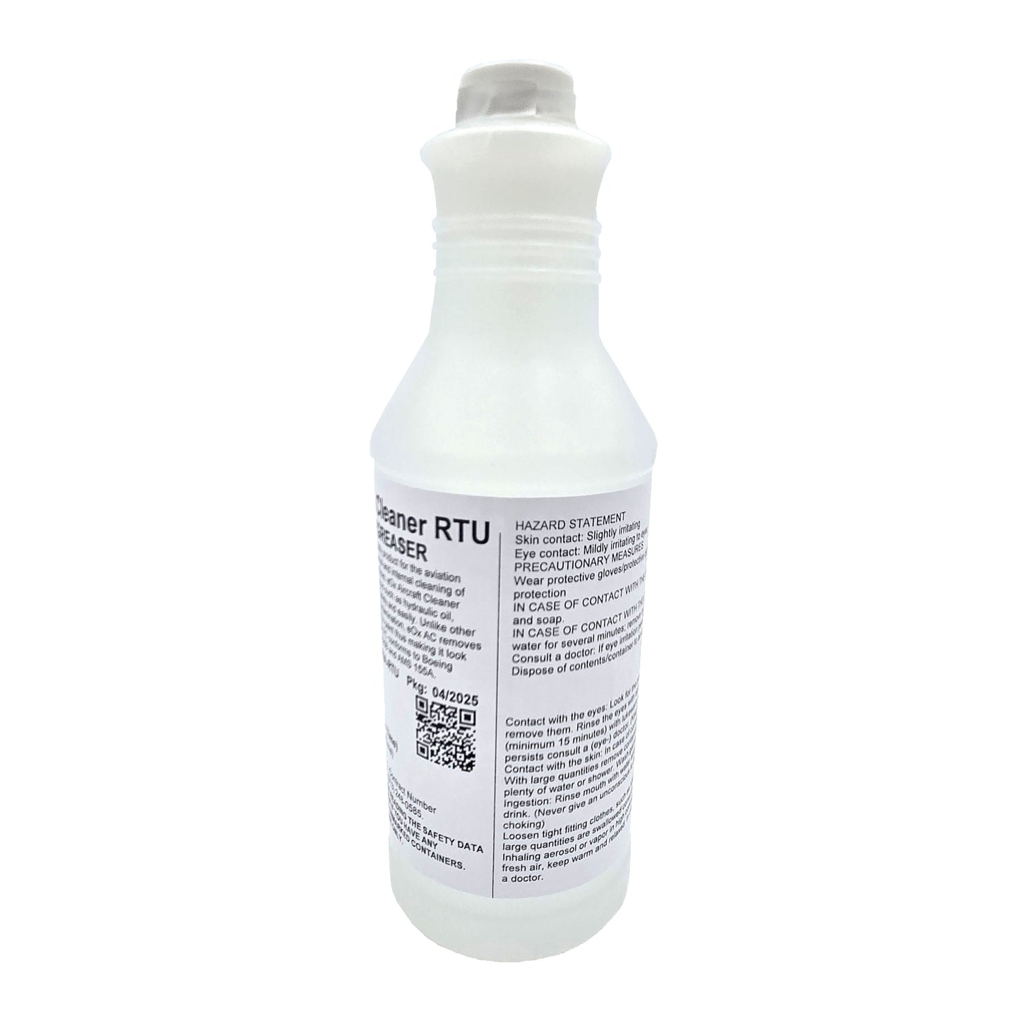 eOx Aircraft Cleaner – Side View Showing Container Profile and Label Details