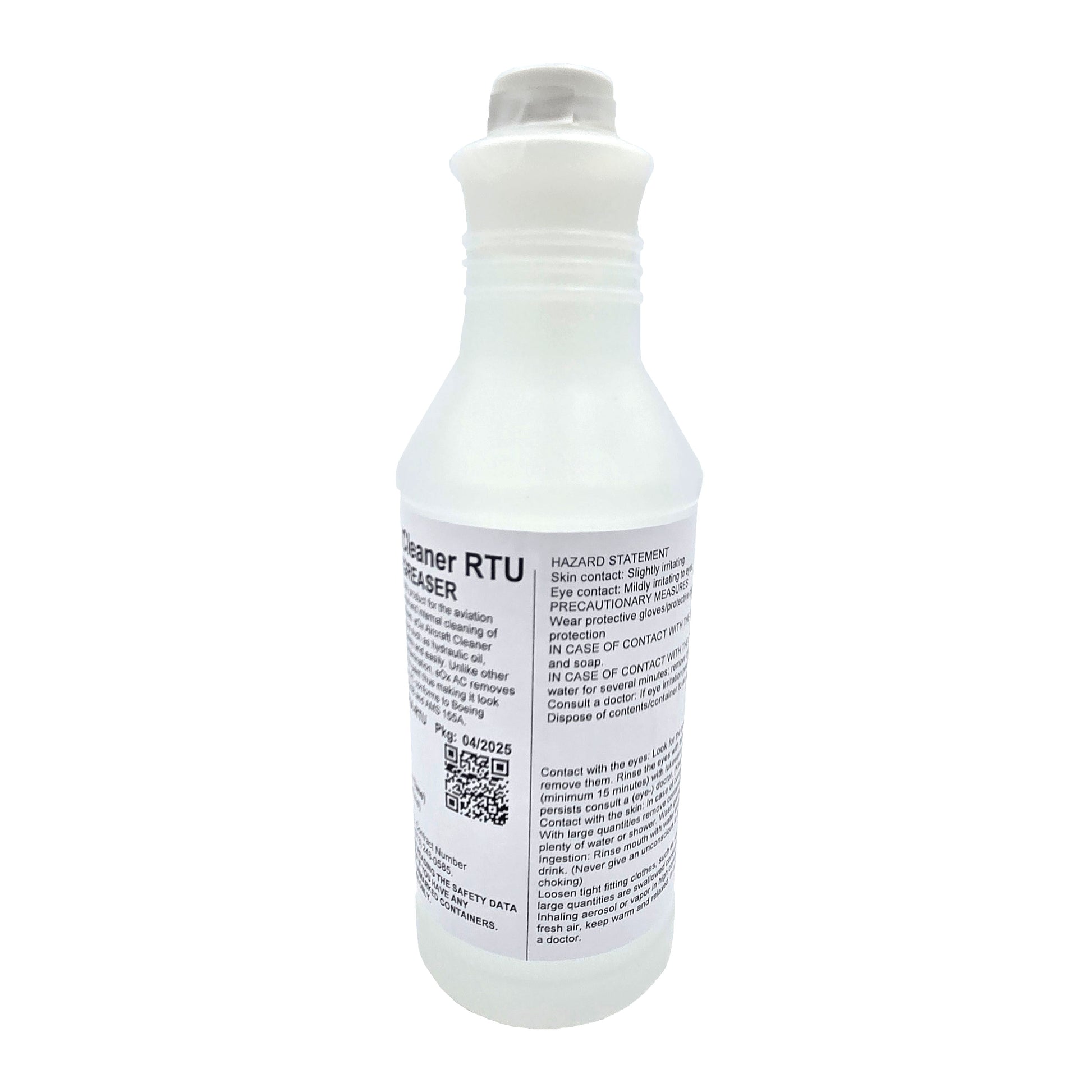 eOx Aircraft Cleaner – Side View Showing Container Profile and Label Details