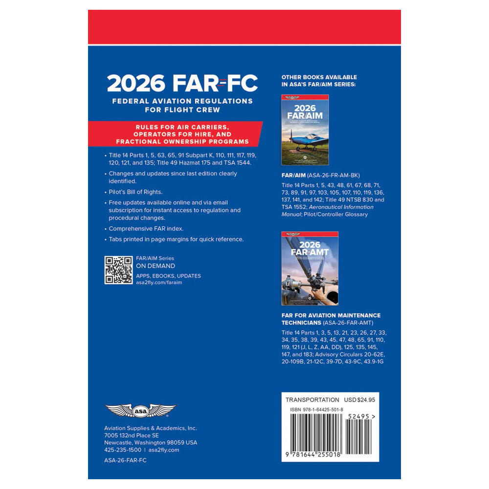 ASA 2026 FAR-FC Back Cover with Summary of Included Parts