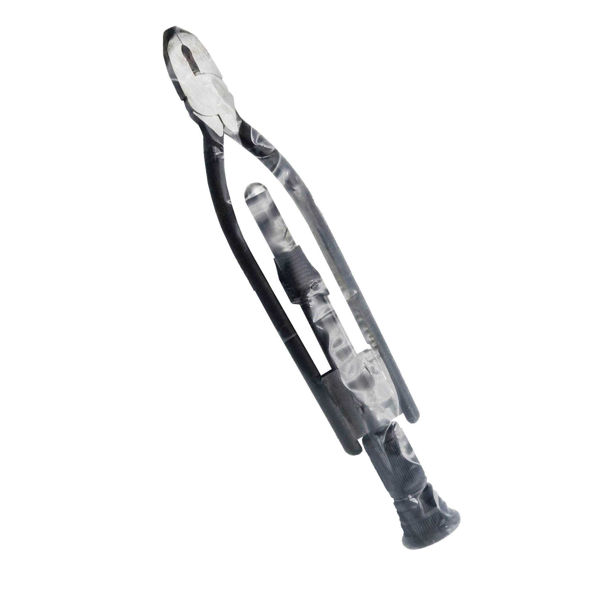 Angled close-up view of Milbar 26W reversible safety wire pliers showing polished metal head and dark handle body.