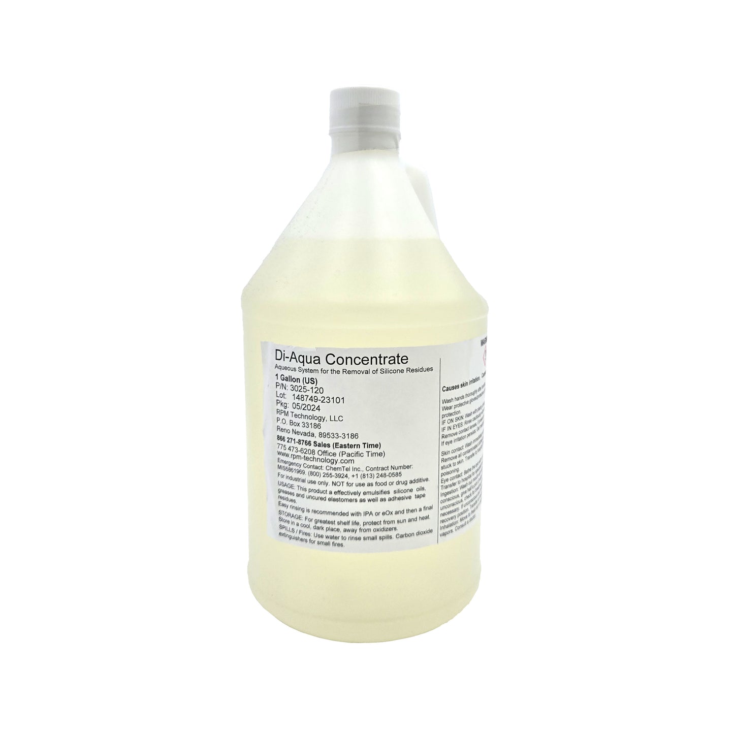 Di-Aqua Silicone Oil & Grease Remover 1 Gallon – Front Label