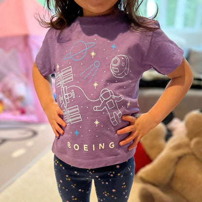 Boeing Space Doodle Toddler T-Shirt product image showing astronaut and space illustration