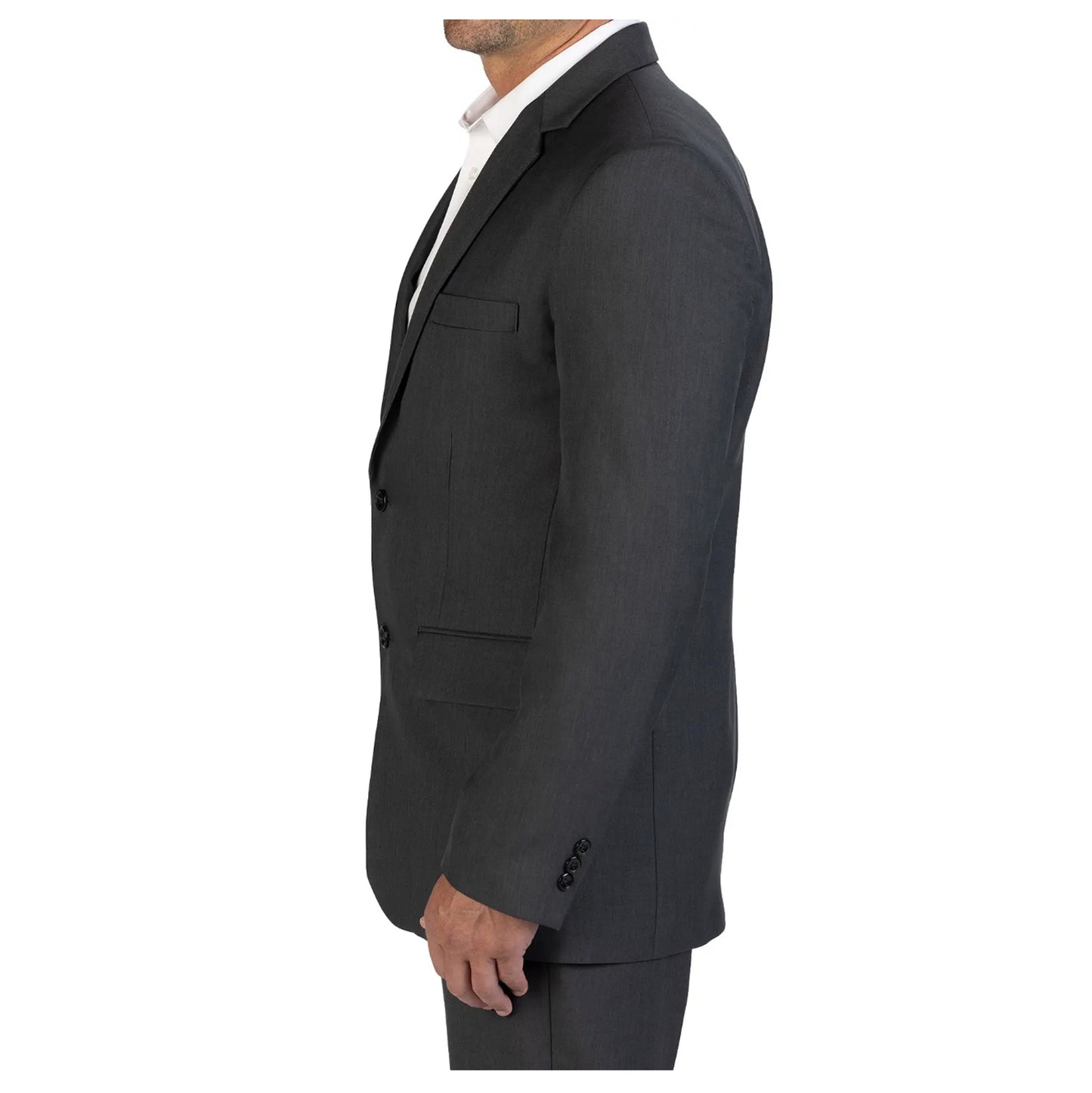 Edwards Synergy Men’s Pilot Uniform Coat 3525, Steel Grey, Side on Model