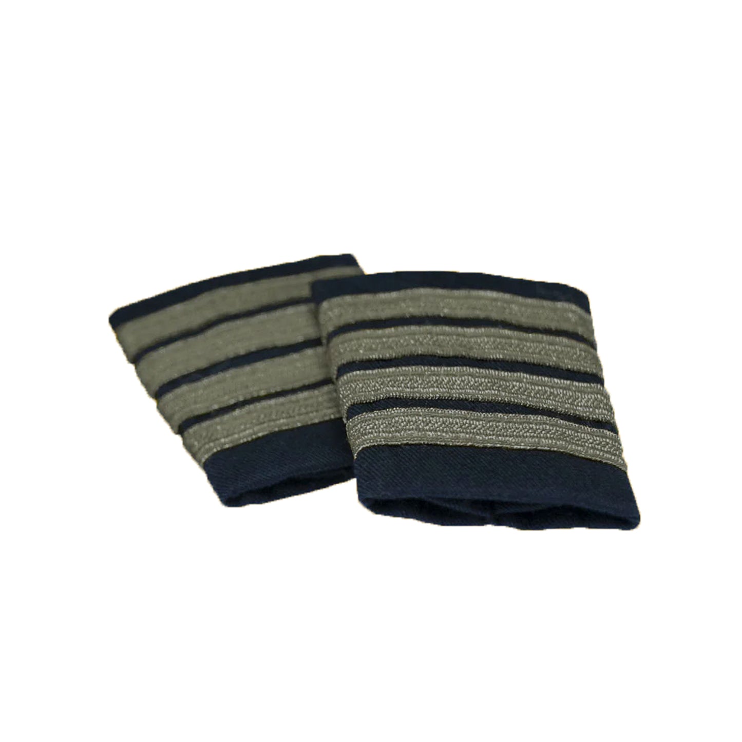JetSeam - Airline Pilot Epaulets / Navy / Silver/ 4 Stripe