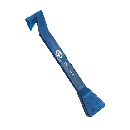 PolyScrapers high-performance blue plastic sealant removal tool with hooked tip and RPM Technologies branding.