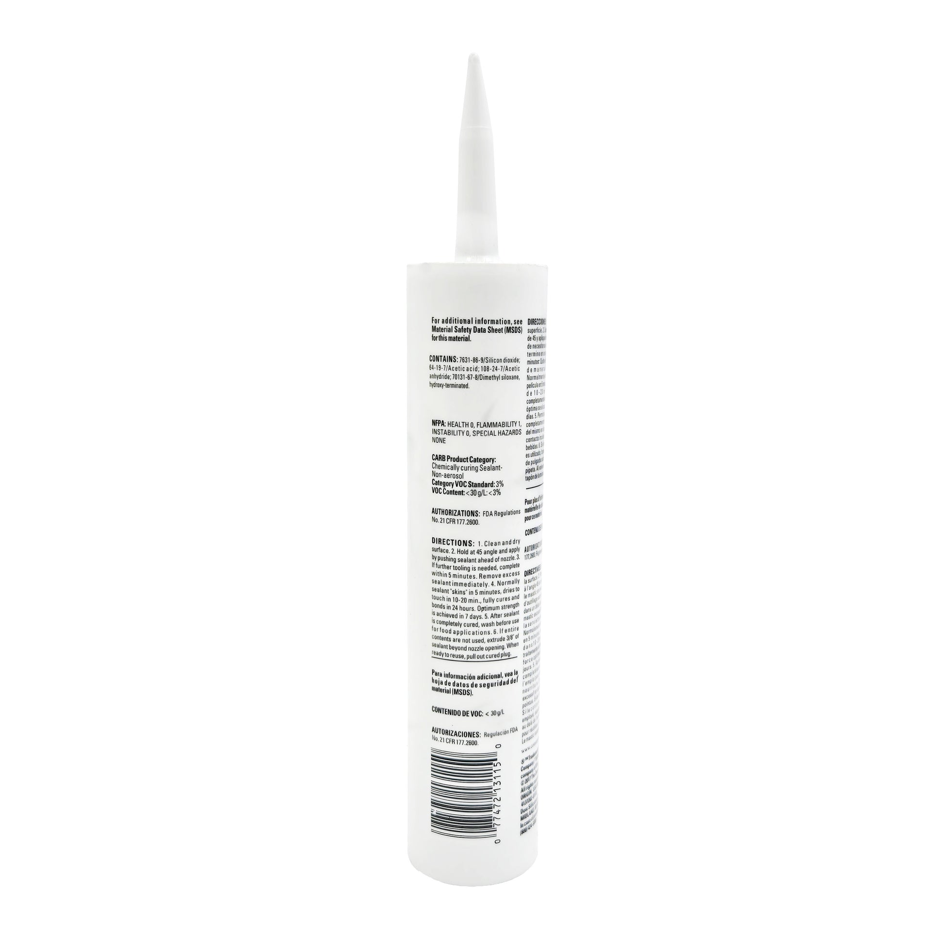 DOWSIL 700 Silicone Sealant – Full Back View of Packaging