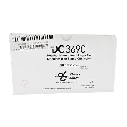 David Clark DC 3690 Headset – Box Label with Model 43104G-02