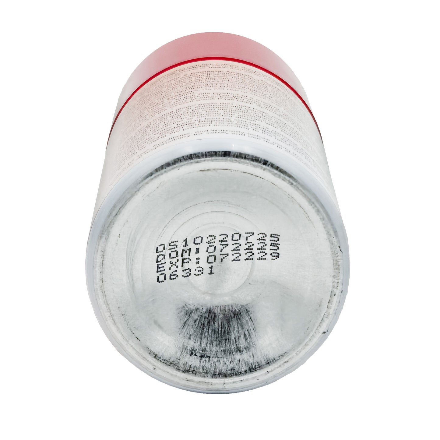 Bottom of Callington 1-Shot aerosol can showing batch number and expiration date July 2025.