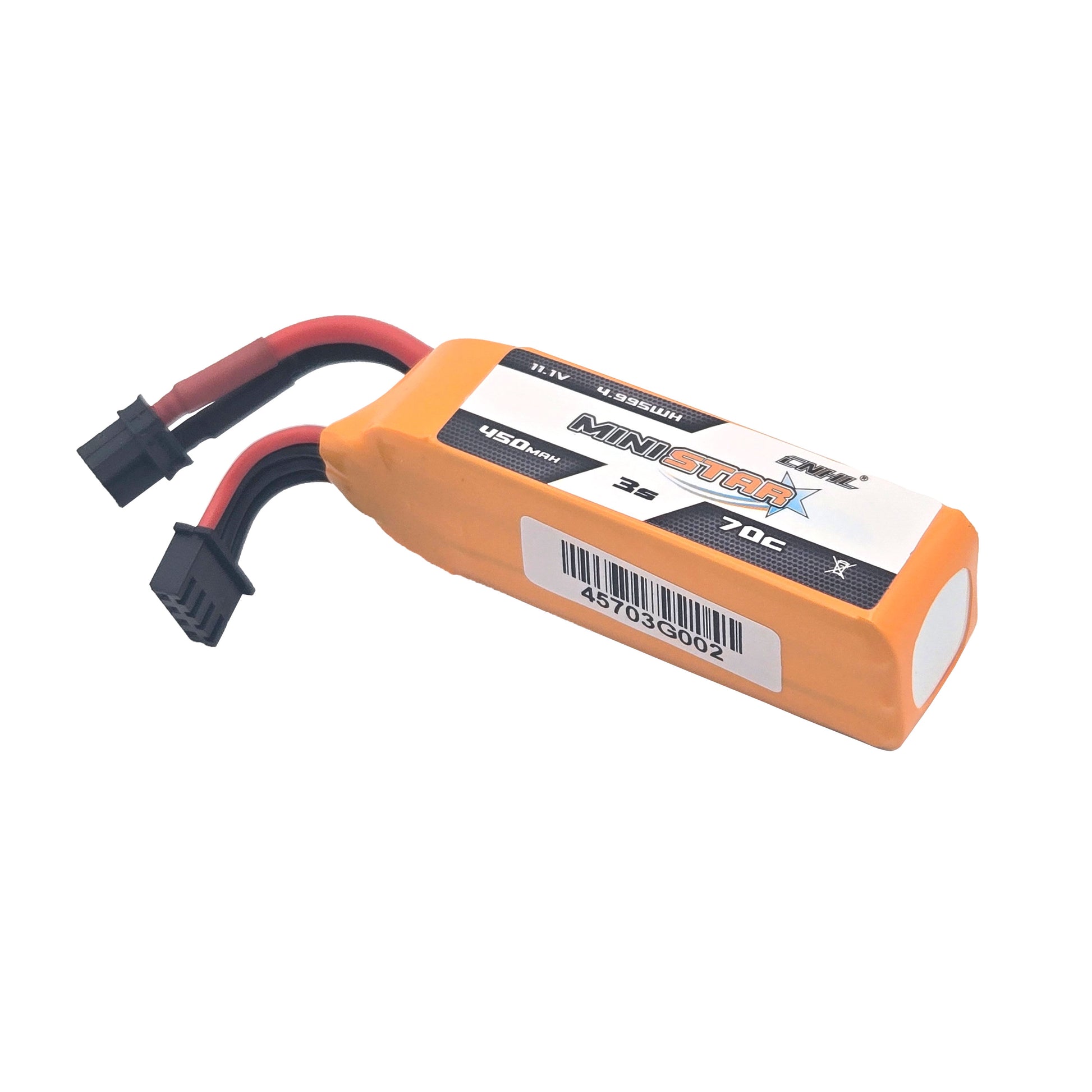 CNHL MiniStar 11.1V Battery – Angled Side Profile Showing XT30 Plug