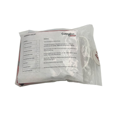 Callington Labs emergency spill kit packaging on a white background