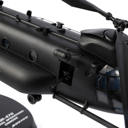 “Detailed fuselage view of Boeing MH-47 Special Ops Chinook scale model”