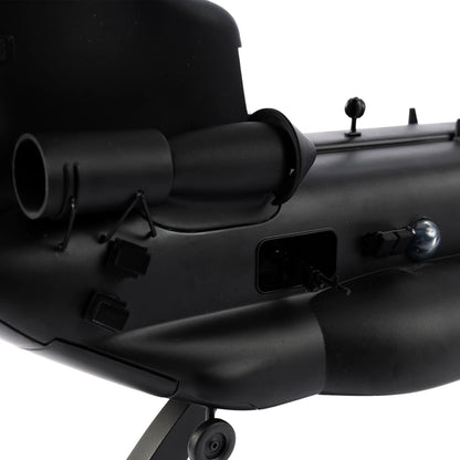 “Close-up of MH-47 Chinook rotor and mission equipment details”