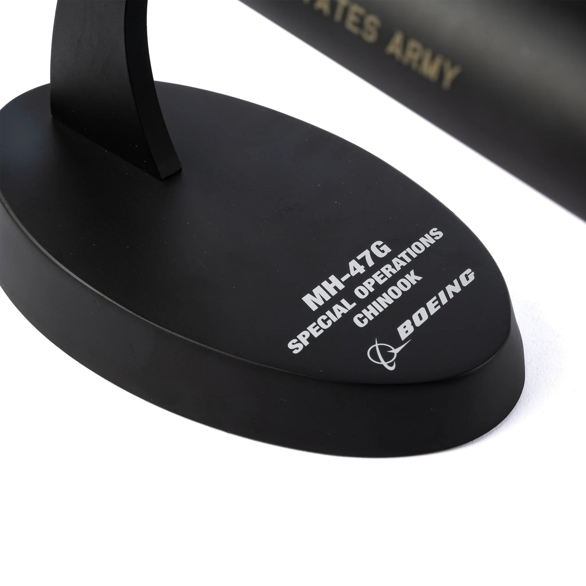 “Boeing MH-47 Special Operations Chinook display base with nameplate”