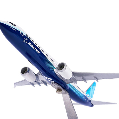 “Underside view of Boeing 737 MAX 10 scale model with landing gear detail”