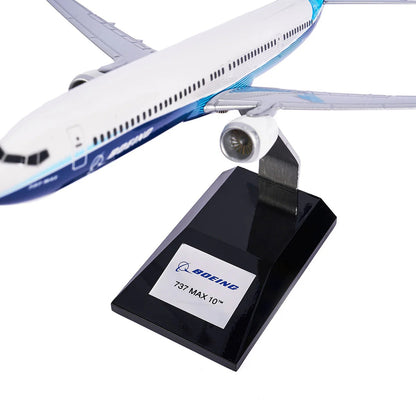 “Tail section of Boeing 737 MAX 10 model with Boeing house livery”