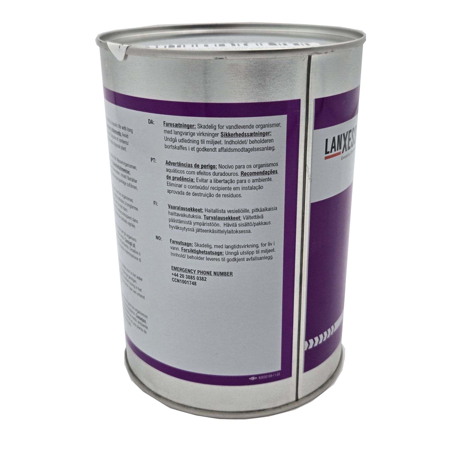 Left side view of ROYCO 555 Amber Synthetic Lubricating Oil quart can