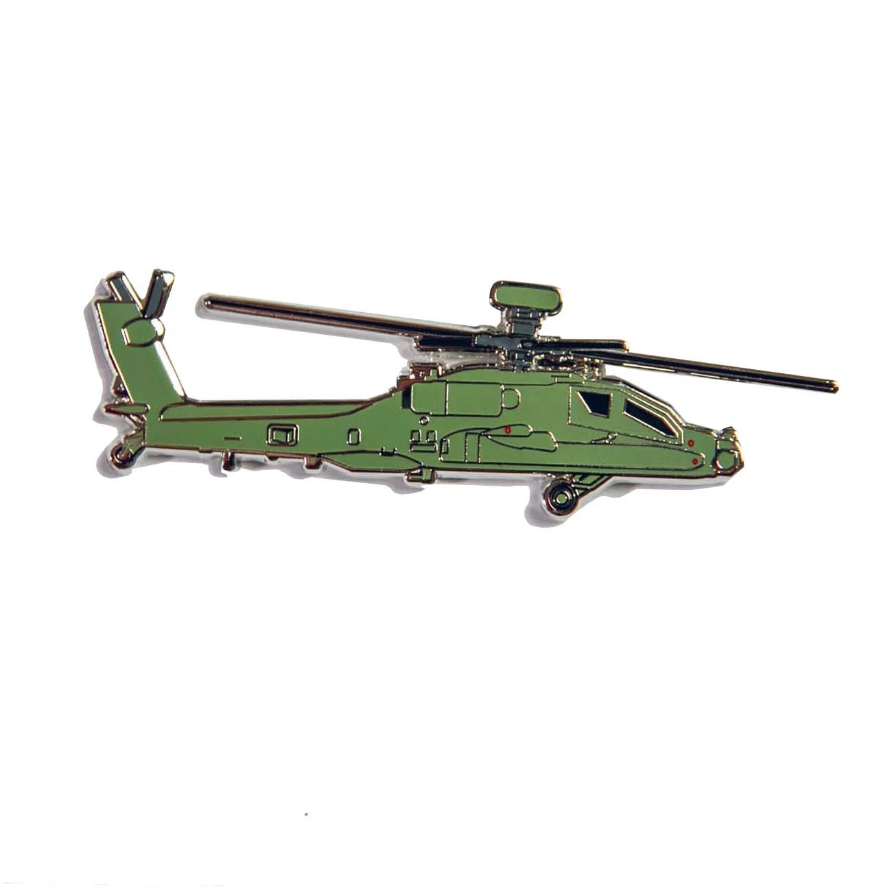 Boeing AH-64 Apache illustrated helicopter magnet in green military finish