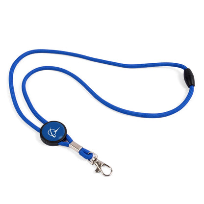 Boeing Symbol Cord Lanyard in blue with round Boeing logo badge and metal clasp