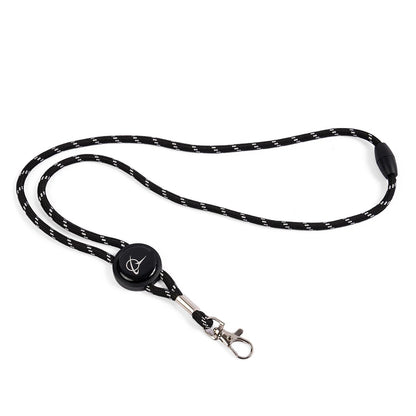 Boeing Symbol Cord Lanyard in black with round Boeing logo badge and metal clasp