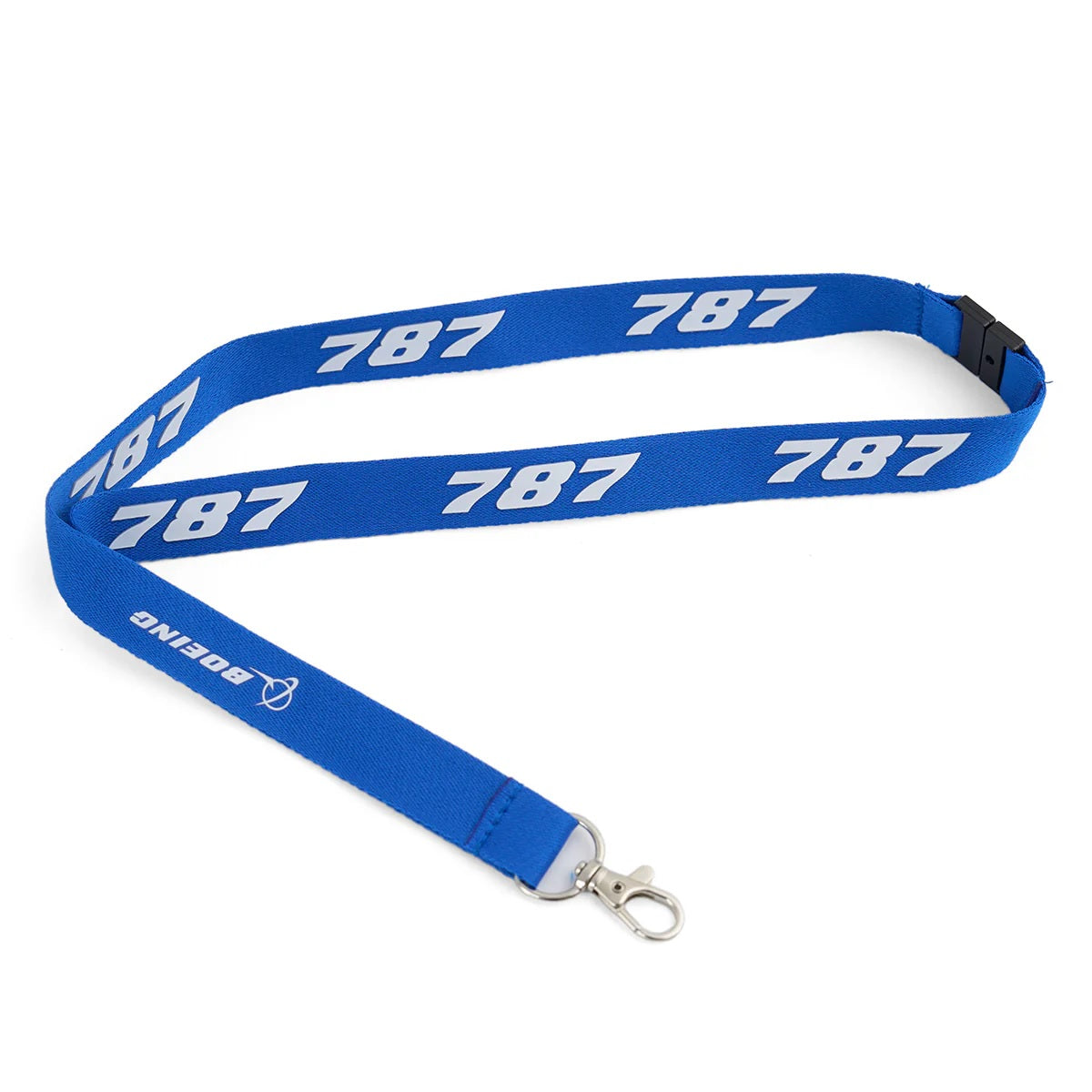 Boeing 787 Dreamliner series lanyard in blue with bold 787 aircraft number design
