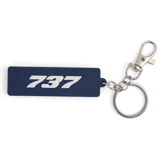 “Boeing 737 series silicone keychain with metal keyring and clip”